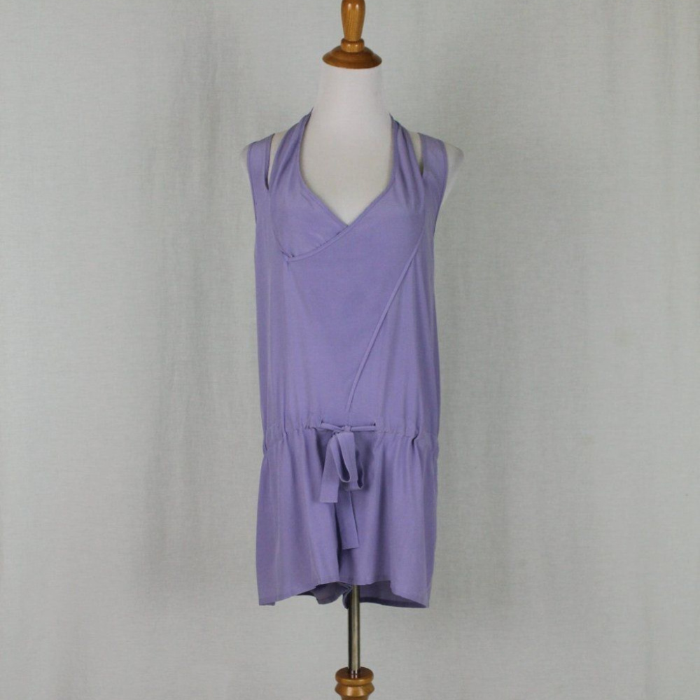 BABAKUL Drawstring Waist Silk Romper